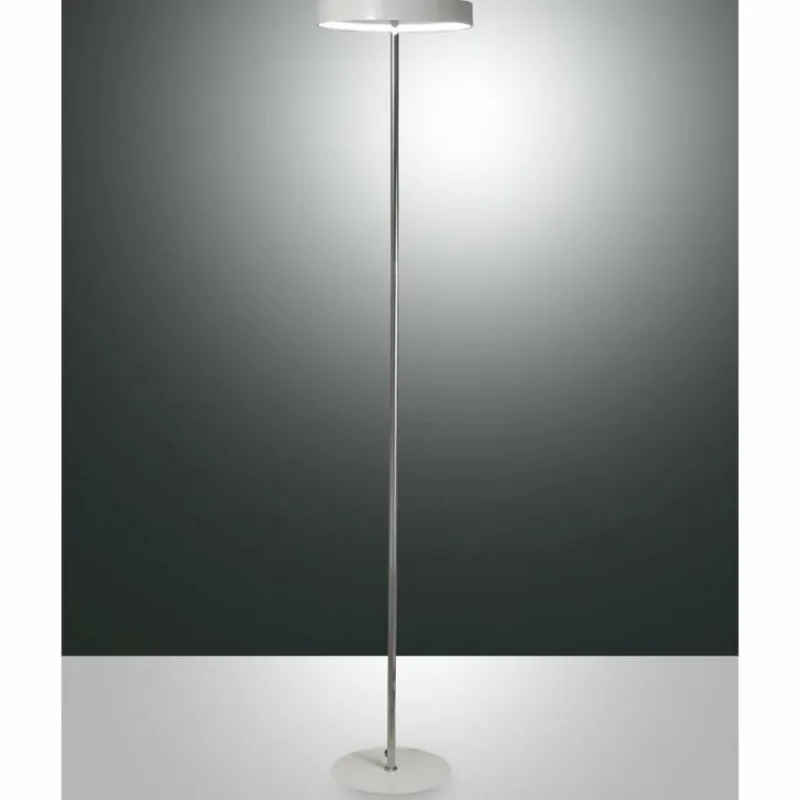 Luminaires Fabas Luce Lampadaire Fabas Luce Double LED Chrome, Blanc, 1 lumière* Éclairage Led