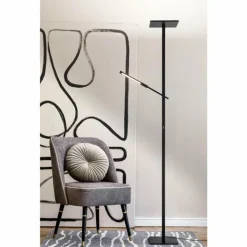 Luminaires Fabas Luce Lampadaire Fabas Luce Ideal LED Noir, 2 lumières* Éclairage Led