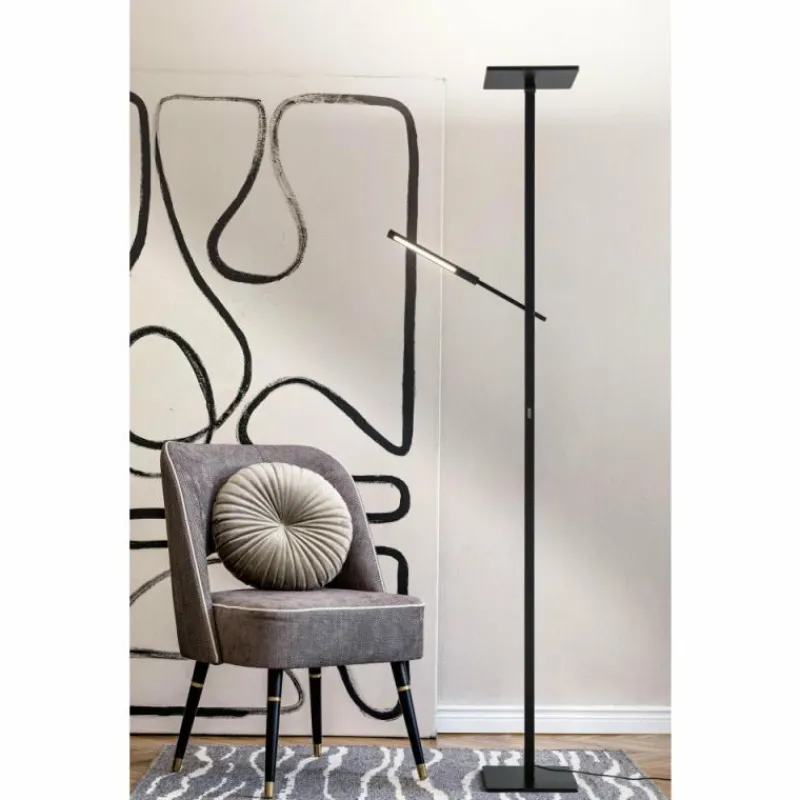 Luminaires Fabas Luce Lampadaire Fabas Luce Ideal LED Noir, 2 lumières* Éclairage Led