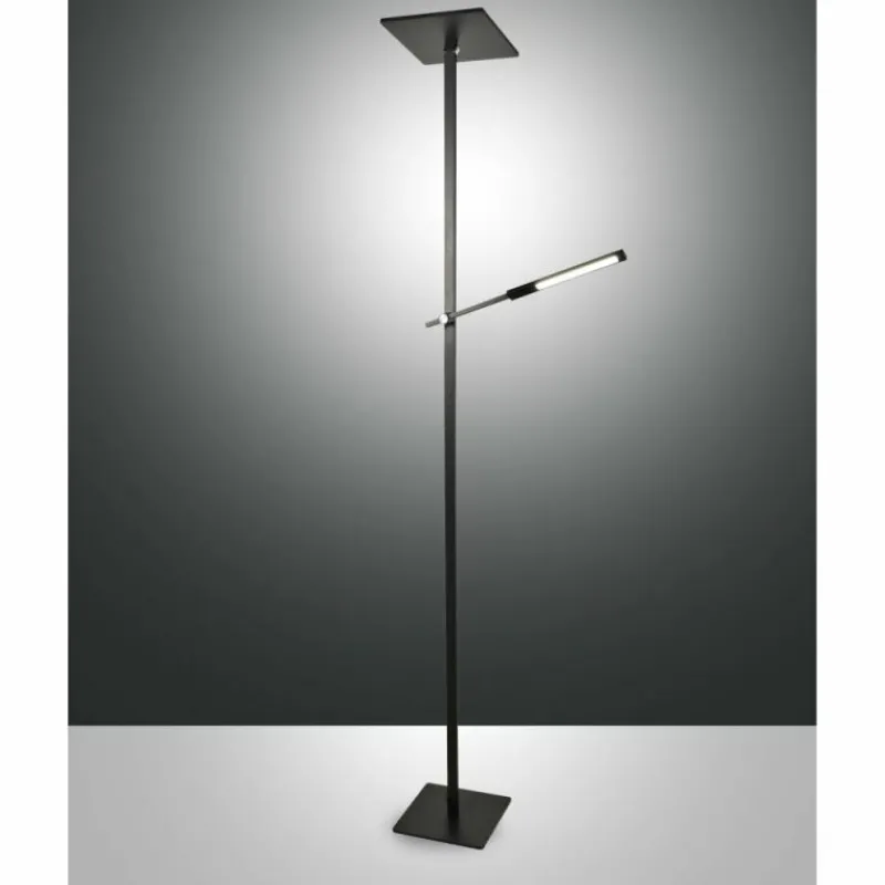 Luminaires Fabas Luce Lampadaire Fabas Luce Ideal LED Noir, 2 lumières* Éclairage Led