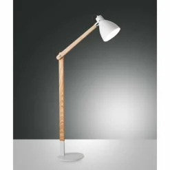 Luminaires Scandinaves-Luminaires Fabas Luce Lampadaire Fabas Luce Sveva Bois clair, Blanc, 1 lumière