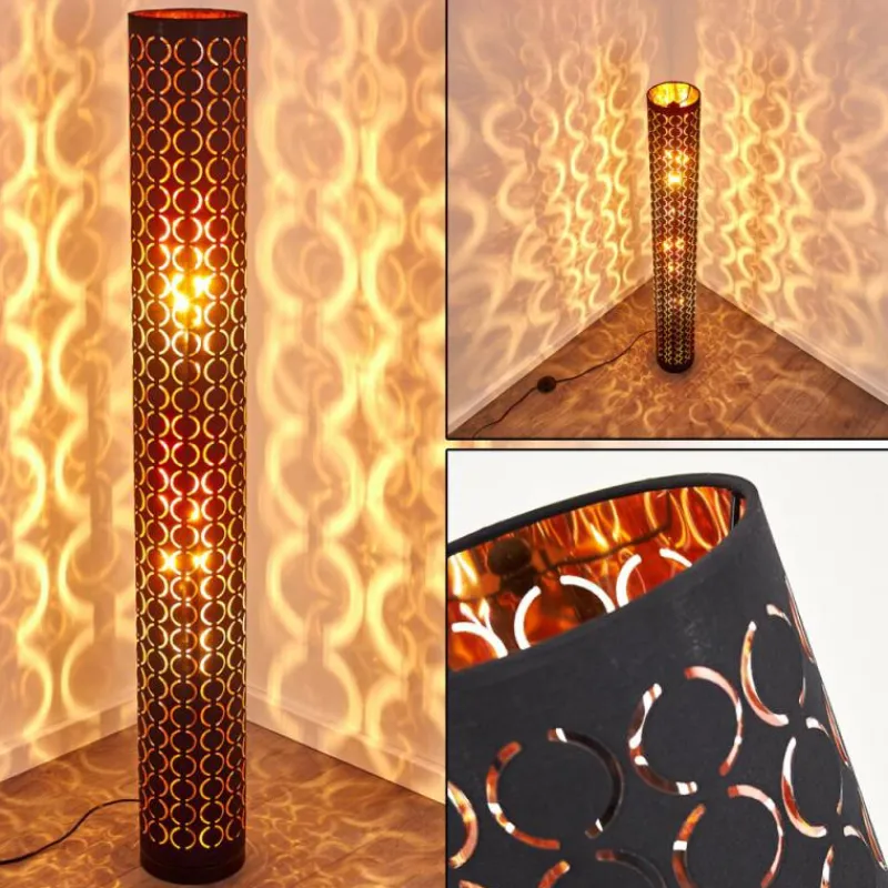 Lampes En Tissu-hofstein Lampadaire Faborg Noir, 2 lumières