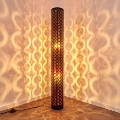 Lampes En Tissu-hofstein Lampadaire Faborg Noir, 2 lumières