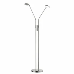 FHL easy Lampadaire Luna LED Nickel mat, 2 lumières* Lampadaires Et Lampes Sur Pied