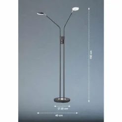 FHL easy Lampadaire Luna LED Noir, 2 lumières* Éclairage Led