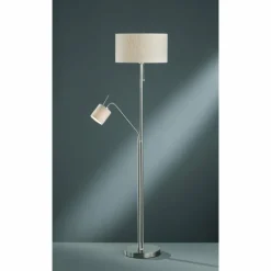 Luminaires Fischer & Honsel Lampadaire Fischer & Honsel Layer Nickel mat, 1 lumière* Lampadaires Et Lampes Sur Pied