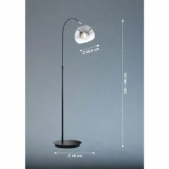 Suspension Verre Fumé-Luminaires Fischer & Honsel Lampadaire Fischer & Honsel Amos Noir, 1 lumière