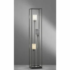 Lampes En Tissu-Luminaires Fischer & Honsel Lampadaire Fischer & Honsel Isko Noir, 3 lumières