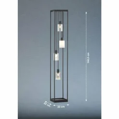 Suspension Verre Fumé-Luminaires Fischer & Honsel Lampadaire Fischer & Honsel Iska Noir, 4 lumières