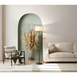 Lampes En Tissu-Luminaires Fischer & Honsel Lampadaire Fischer & Honsel Lotti Noir, 3 lumières