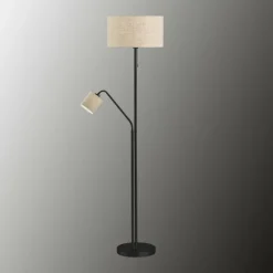 Lampes En Tissu-Luminaires Fischer & Honsel Lampadaire Fischer & Honsel Lotti Noir, 3 lumières