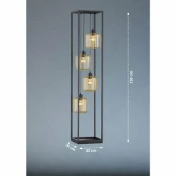 Lampes Dorées-Luminaires Fischer & Honsel Lampadaire Fischer & Honsel Caydo Noir, 4 lumières