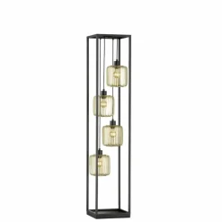 Lampes Dorées-Luminaires Fischer & Honsel Lampadaire Fischer & Honsel Caydo Noir, 4 lumières