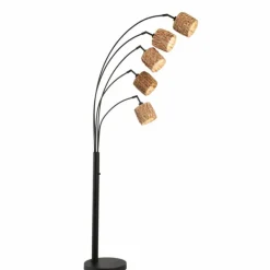 Luminaires Fischer & Honsel Lampadaire Fischer & Honsel Hyazinthe Noir, 5 lumières* Lampadaires Et Lampes Sur Pied