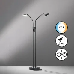 Luminaires Fischer & Honsel Lampadaire Fischer & Honsel Tallri LED Noir, 2 lumières