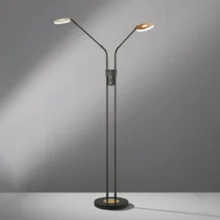 Luminaires Fischer & Honsel Lampadaire Fischer & Honsel Dent LED Noir, 2 lumières* Lampadaires Et Lampes Sur Pied