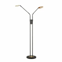 Luminaires Fischer & Honsel Lampadaire Fischer & Honsel Dent LED Noir, 2 lumières* Lampadaires Et Lampes Sur Pied