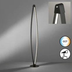 Luminaires Fischer & Honsel Lampadaire Fischer & Honsel Fenga LED Noir, 1 lumière