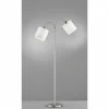 Lampes En Tissu-Luminaires Fischer & Honsel Lampadaire Fischer-Honsel Cozy Nickel mat, 2 lumières