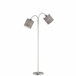 Lampes En Tissu-Luminaires Fischer & Honsel Lampadaire Fischer-Honsel Cozy Nickel mat, 2 lumières