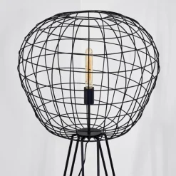 Lampes Vintages & Rétros-hofstein Lampadaire Flambeau Noir, 1 lumière