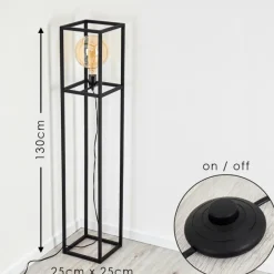 Lampes Vintages & Rétros-hofstein Lampadaire Flambeau Noir, 1 lumière