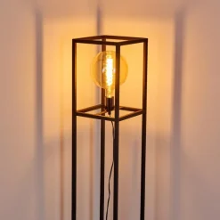 Lampes Vintages & Rétros-hofstein Lampadaire Flambeau Noir, 1 lumière