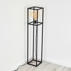 Lampes Vintages & Rétros-hofstein Lampadaire Flambeau Noir, 1 lumière