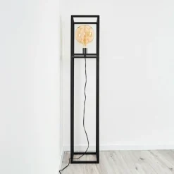 Lampes Vintages & Rétros-hofstein Lampadaire Flambeau Noir, 1 lumière