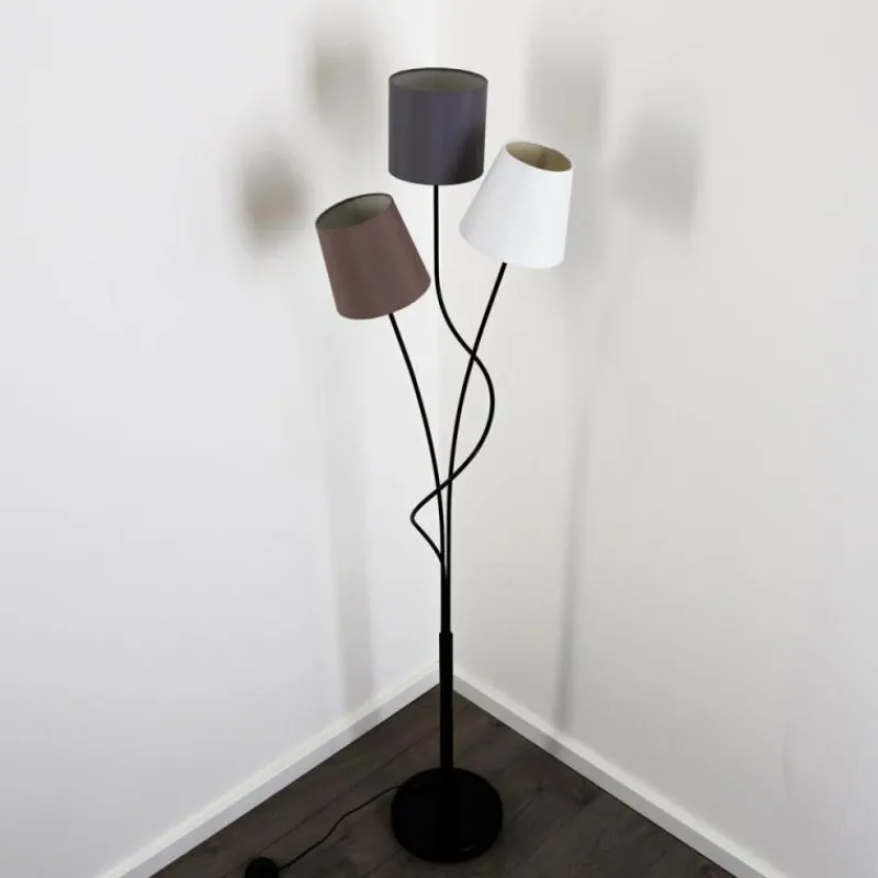Lampes En Tissu-hofstein Lampadaire FLIN Noir, 3 lumières