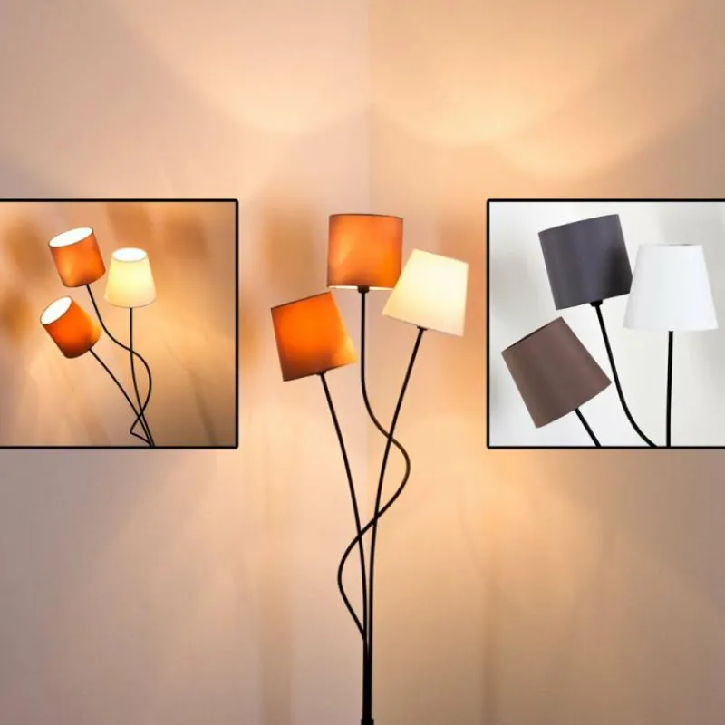 Lampes En Tissu-hofstein Lampadaire FLIN Noir, 3 lumières