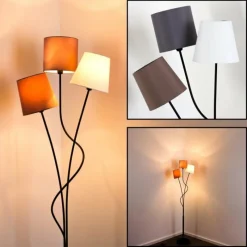 Lampes En Tissu-hofstein Lampadaire FLIN Noir, 3 lumières