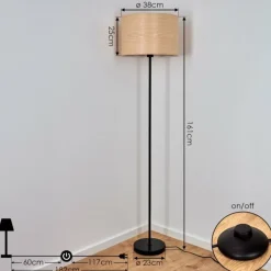 Lampes Vintages & Rétros-hofstein Lampadaire Forment Noir, 1 lumière