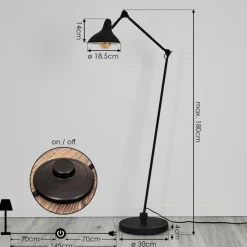 Luminaires Scandinaves-hofstein Lampadaire Fort Noir, 1 lumière