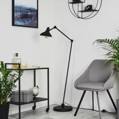 Luminaires Scandinaves-hofstein Lampadaire Fort Noir, 1 lumière