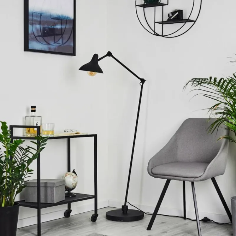 Luminaires Scandinaves-hofstein Lampadaire Fort Noir, 1 lumière