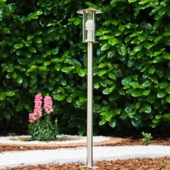 hofstein Lampadaire Fukuoka Acier inoxydable, Transparent, 1 lumière