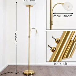 Luminaires Rustiques-hofstein Lampadaire Gismaro Laiton, 3 lumières