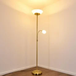 Luminaires Rustiques-hofstein Lampadaire Gismaro Laiton, 3 lumières