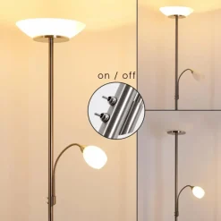 hofstein Lampadaire Gismaro Nickel mat, 3 lumières