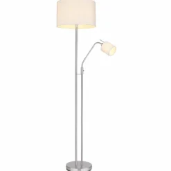 Lampes En Tissu-Luminaires Globo Lighting Lampadaire Globo AVA Nickel mat, 1 lumière