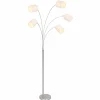 Lampes En Tissu-Luminaires Globo Lighting Lampadaire Globo AVA Nickel mat, 5 lumières