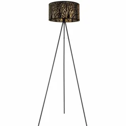 Luminaires Globo Lighting Lampadaire Globo BARZI Noir, 1 lumière* Lampadaires Et Lampes Sur Pied