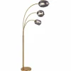 Suspension Verre Fumé-Luminaires Globo Lighting Lampadaire Globo BLACKY Laiton, 3 lumières