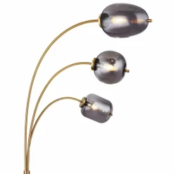 Suspension Verre Fumé-Luminaires Globo Lighting Lampadaire Globo BLACKY Laiton, 3 lumières