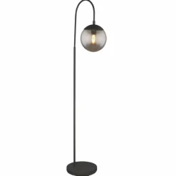 Suspension Verre Fumé-Luminaires Globo Lighting Lampadaire Globo BLAMA Noir, 1 lumière