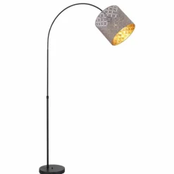 Lampes En Tissu-Luminaires Globo Lighting Lampadaire Globo CINDY Noir, 1 lumière