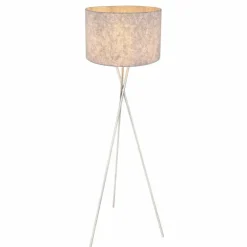 Lampes En Tissu-Luminaires Globo Lighting Lampadaire Globo DENIMATT Nickel mat, 1 lumière