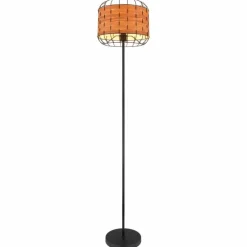 Style Boho-Chic-Luminaires Globo Lighting Lampadaire Globo ELMAR Noir, 1 lumière