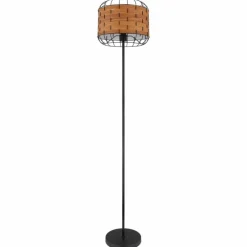 Style Boho-Chic-Luminaires Globo Lighting Lampadaire Globo ELMAR Noir, 1 lumière